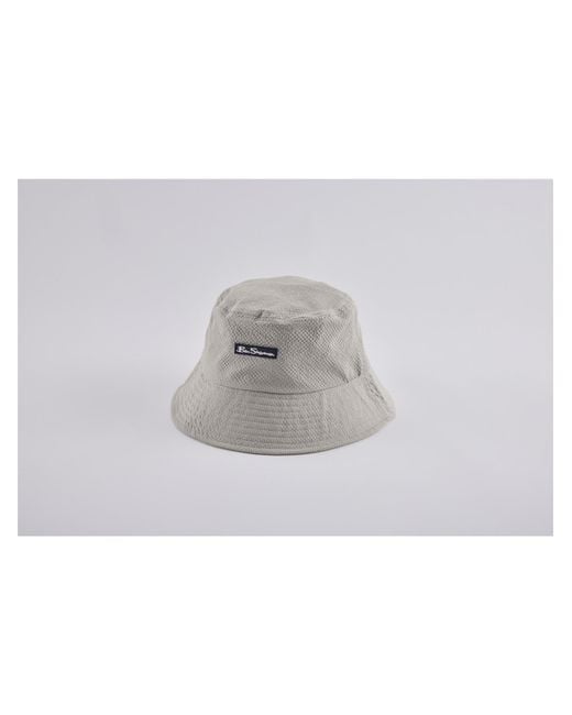 Ben Sherman Gray Branded Bucket Hat In for men