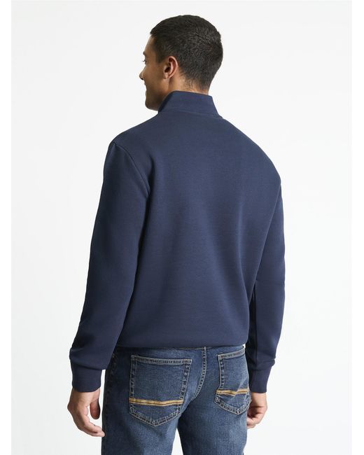 Ben Sherman Blue Core Half Zip Funnel In Dark Navy for men
