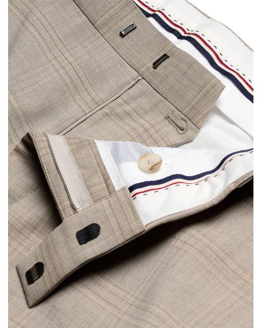 Ben Sherman Natural Tonal Wool Check Trousers In Light Brown for men