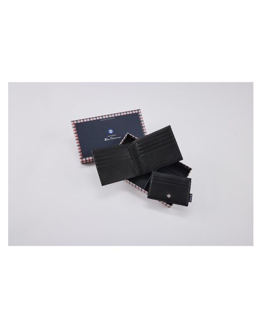 Ben Sherman Blue Card Holder Gift Box In Black for men