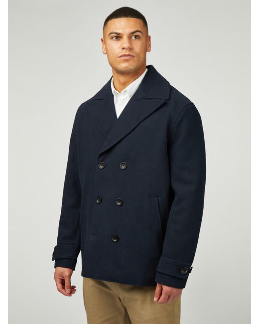 Ben Sherman Blue Peacoat for men