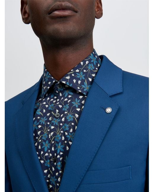 Ben Sherman Signature Twill Jacket In Riviera Blue for men
