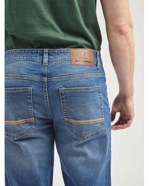 Ben Sherman Blue Light Stonewash Straight Fit Jean In Stonewash Denim for men