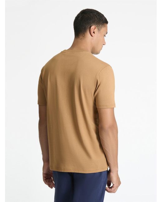 Ben Sherman Blue Chest Embroidery Tee In Camel for men