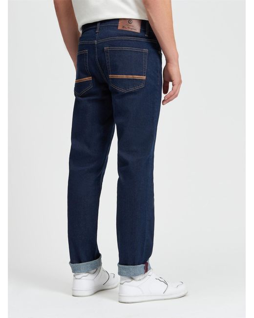 Ben Sherman Blue Rinsewash Straight Fit Jean In Rinsewash Denim for men