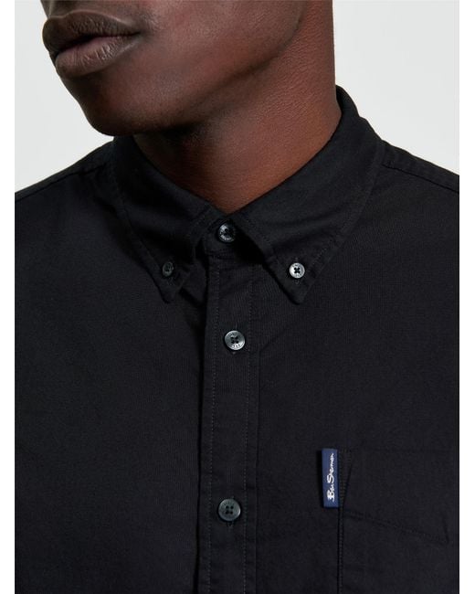 Ben Sherman Black Short Sleeve Signature Oxford Shirt In for men