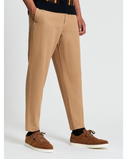Ben Sherman Black Canvas Trouser In Camel for men