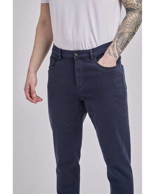Ben Sherman Blue 5 Pocket Twill Trousers In for men