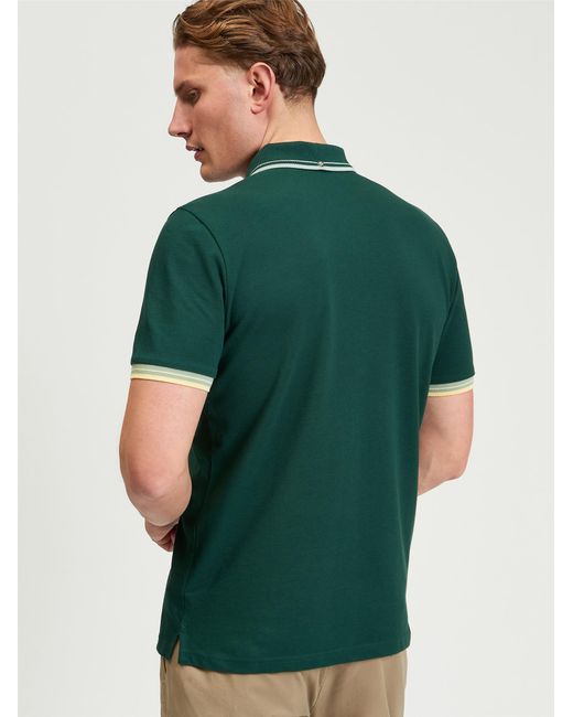 Ben Sherman Green Short Sleeve Signature Pique Polo In Forest for men