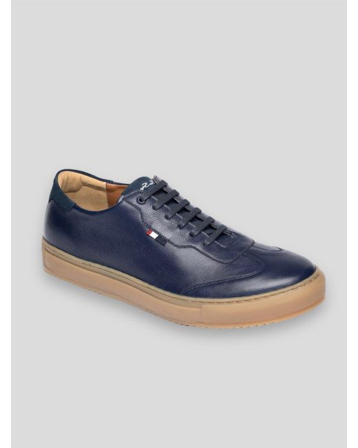 Ben Sherman Blue Retro Flag Classic Lace Trainer for men