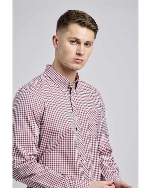 Ben Sherman Purple Ls 4mm Gingham for men
