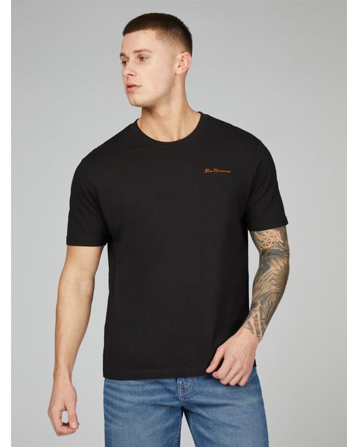 Ben Sherman Black Chest Embroidery Tee for men