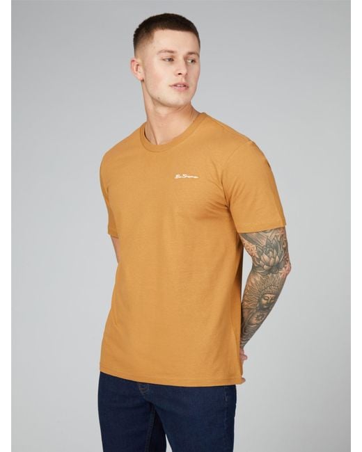 Ben Sherman Blue Chest Embroidery Tee for men