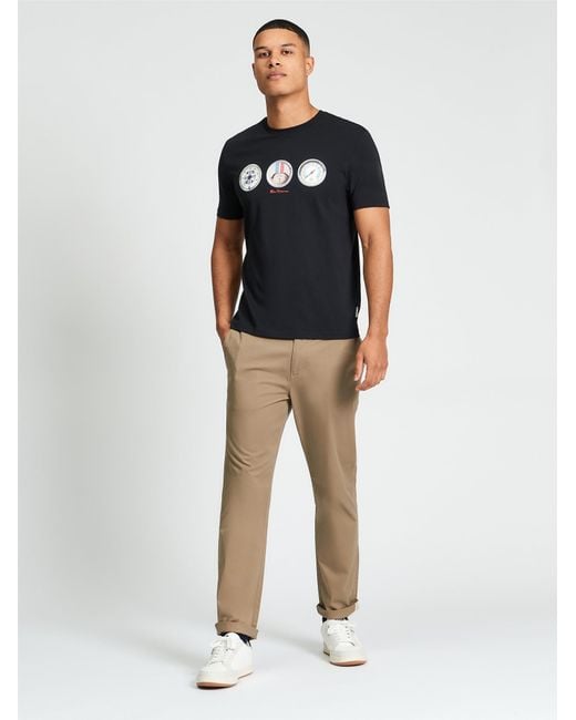 Ben Sherman Multicolor Short Sleeve Speed Tshirt In Black for men