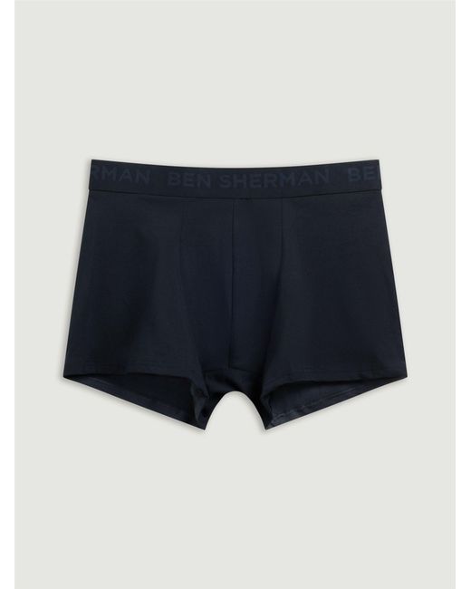 Ben Sherman Black 3 Pack Jacquard Logo Trunks In Assorted for men