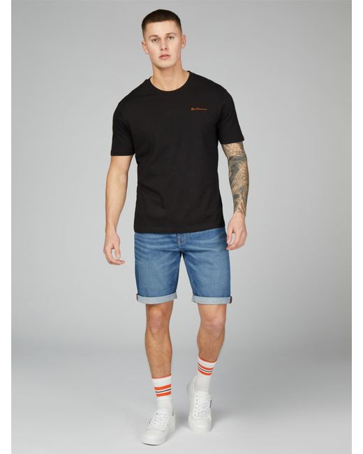 Ben Sherman Black Chest Embroidery Tee for men
