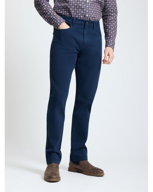 Ben Sherman Blue 5 Pocket Bedford Trousers In for men