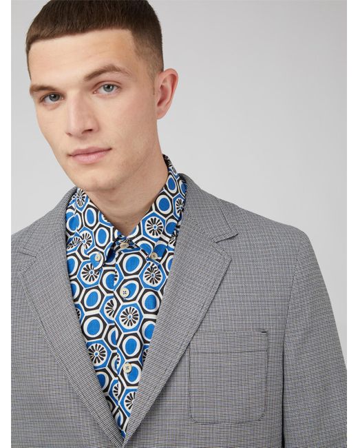 Ben Sherman Gray Black Check Suit for men