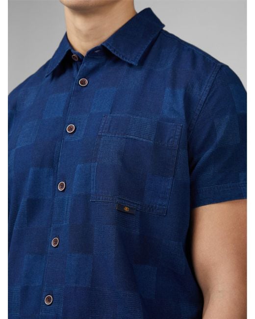 Ben Sherman Blue Indigo Check Overshirt for men