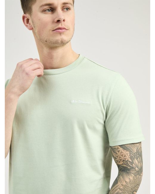 Ben Sherman Green Chest Embroidery Tee for men