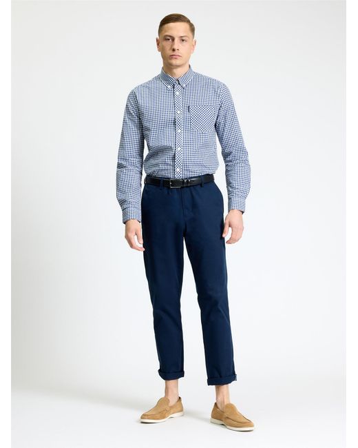 Ben Sherman Blue Long Sleeve Signature Gingham Shirt In for men