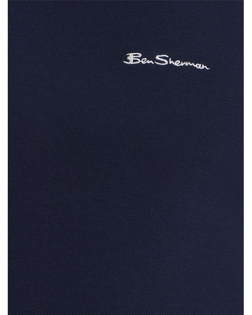 Ben Sherman Blue Short Sleeve Textured Tipped Tshirt In for men