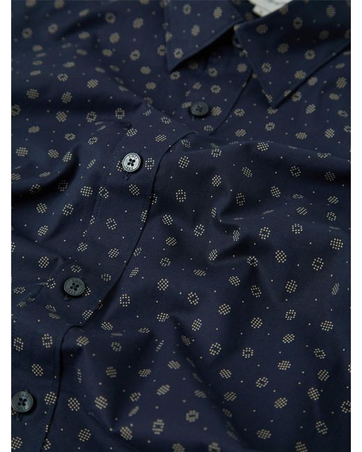 Ben Sherman Blue Scattered Spot Print Shirt for men