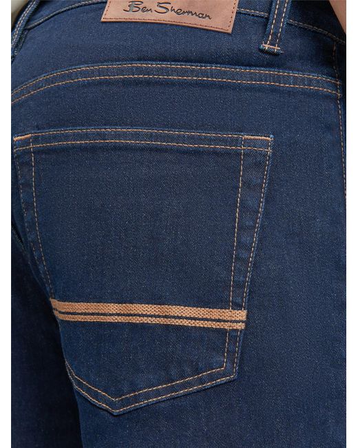 Ben Sherman Blue Rinsewash Straight Fit Jean In Rinsewash Denim for men