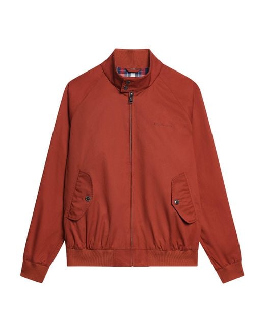 Ben Sherman Red Signature Harrington Jacket In Sienna for men