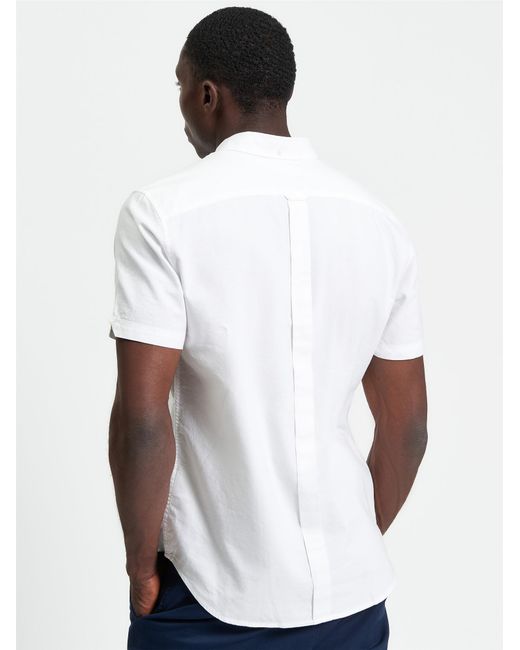 Ben Sherman White Short Sleeve Signature Oxford Shirt In for men