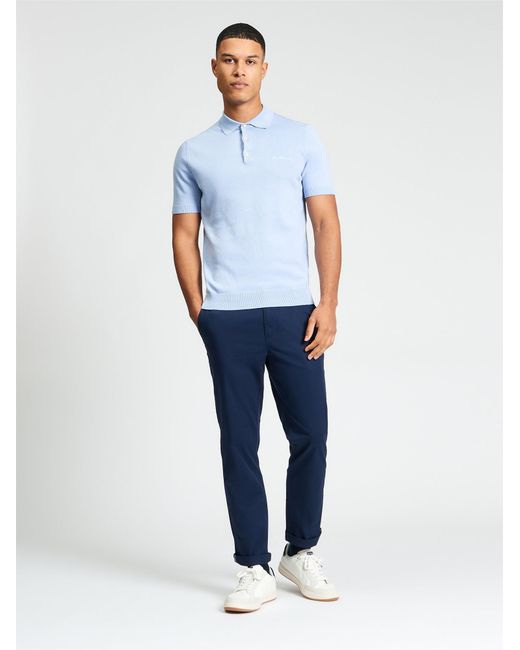 Ben Sherman White Signature Short Sleeve Polo In for men