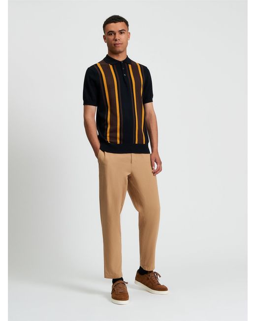 Ben Sherman Black Canvas Trouser In Camel for men