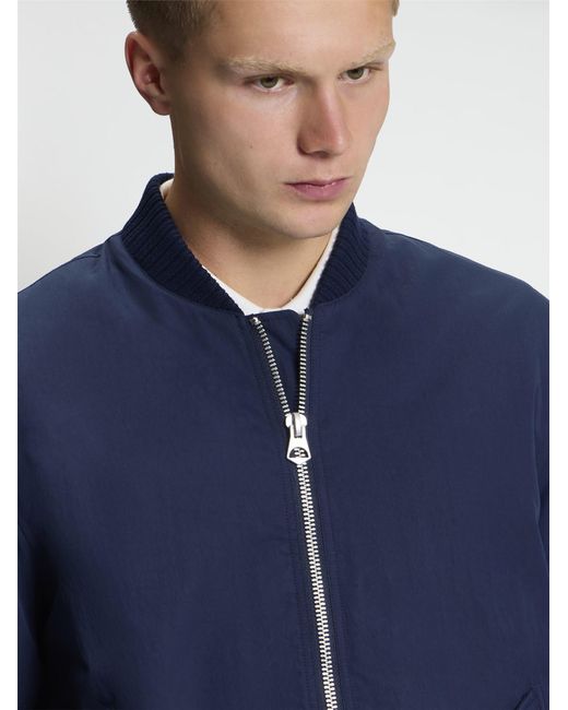Ben Sherman Blue Soft Shell Bomber Jacket In Dark Navy for men