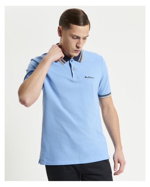 Ben Sherman Blue House Collar Logo Polo for men