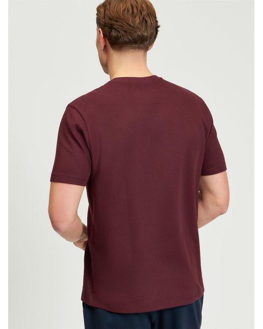 Ben Sherman Red Short Sleeve Waffle Tee In Light Grey for men