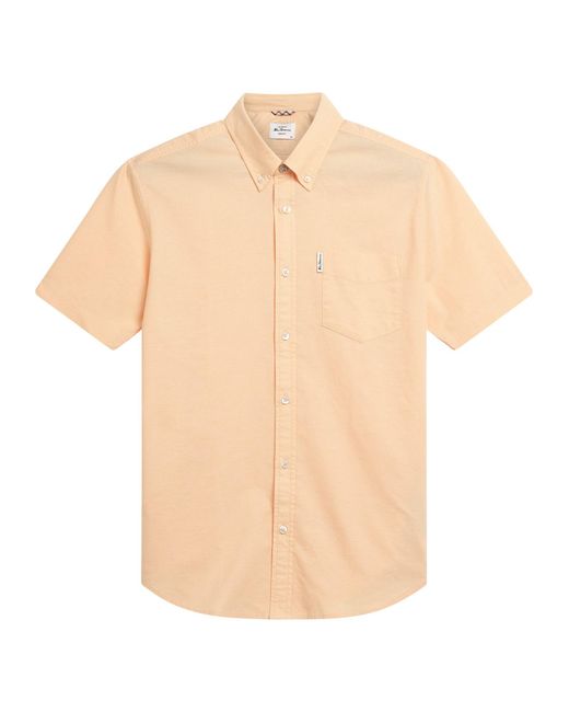 Ben Sherman Blue Short Sleeve Signature Oxford Shirt In New Orange for men