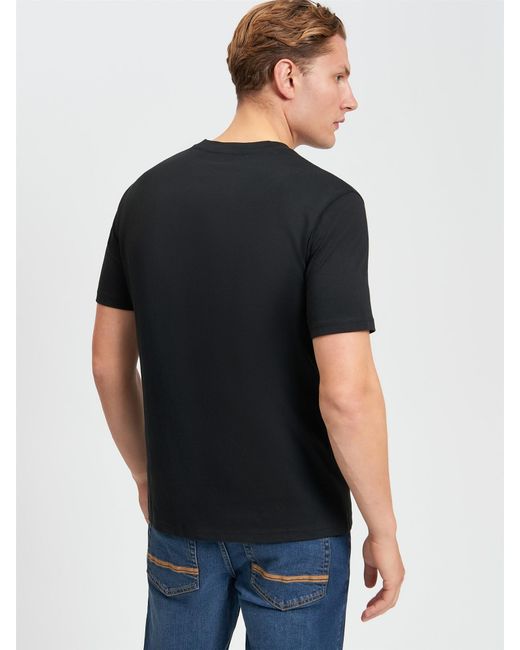 Ben Sherman Chest Embroidery Tee In Black for men