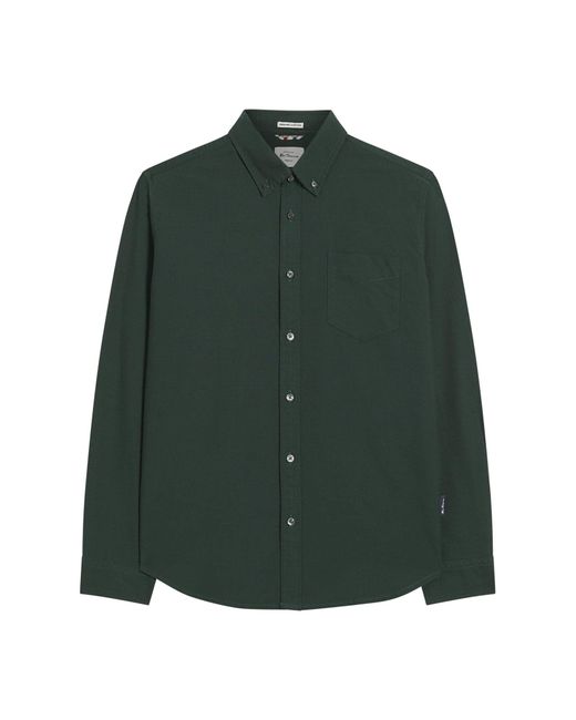 Ben Sherman Long Sleeve Signature Oxford Shirt In Dark Green for men