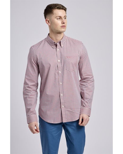 Ben Sherman Purple Ls 4mm Gingham for men