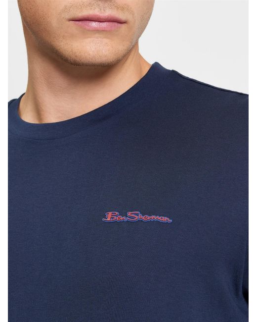 Ben Sherman Blue Big Size Signature Short Sleeve T-shirt For In Navy for men