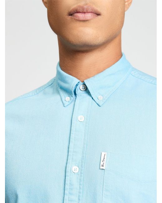 Ben Sherman Short Sleeve Signature Oxford Shirt In Blue for men