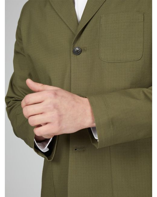 Ben Sherman Green Convertible Collar Ripstop Jacket for men