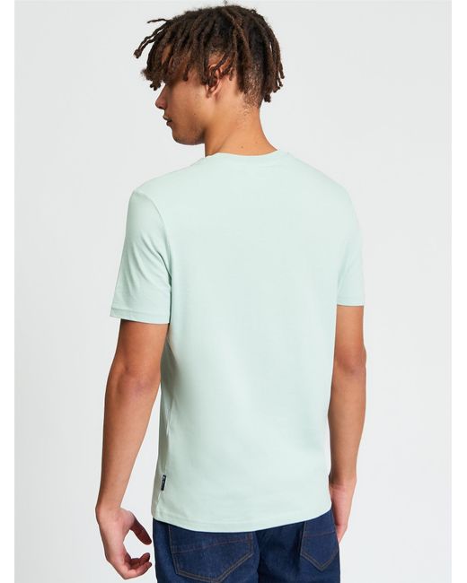 Ben Sherman Blue Short Sleeve Comic Target Tshirt In Mint for men