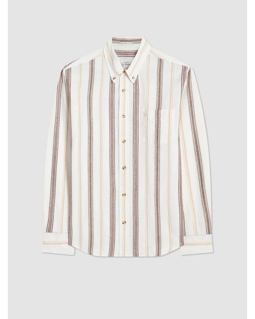 Ben Sherman White Recycled Oxford Stripe Shirt for men