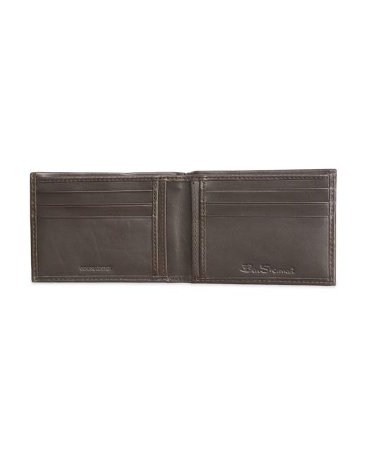 Ben Sherman Gray Boxed Slim Leather Classic Wallet In for men