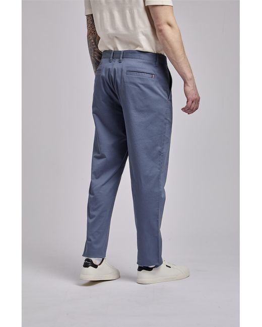 Ben Sherman Summer Twill Trousers In Dusky Blue for men