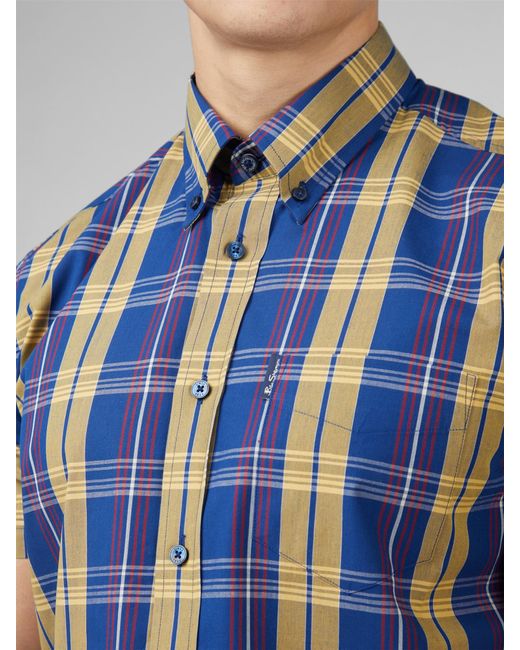 Ben Sherman Blue Irregular Check Shirt for men