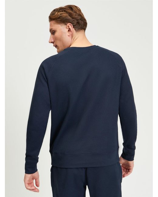 Ben Sherman Blue Long Sleeve Waffle Tee In for men