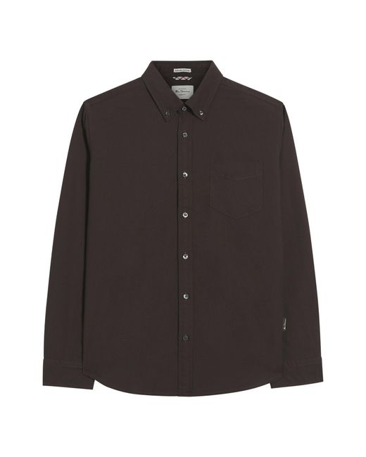 Ben Sherman Black Long Sleeve Signature Oxford Shirt In for men