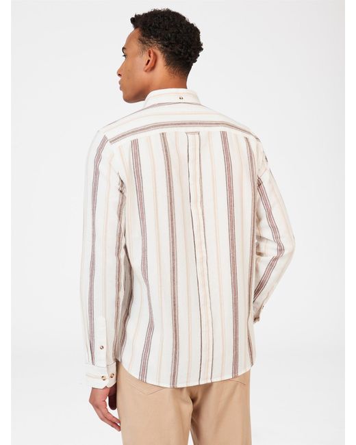 Ben Sherman White Recycled Oxford Stripe Shirt for men